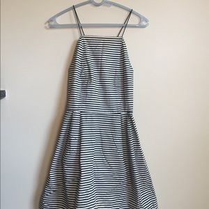 Kate Spade Saturday black white stripe mini dress